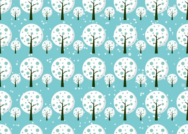 latar belakang putih pohon mengulangi desain pola