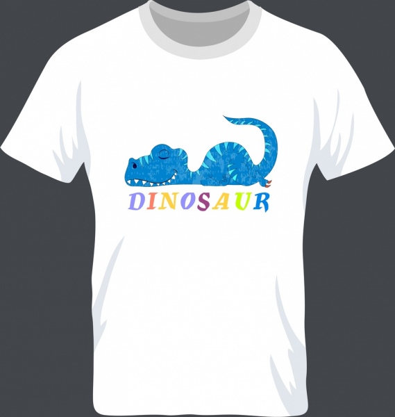 Camiseta blanca modelo dinosaurio icono decoracion
