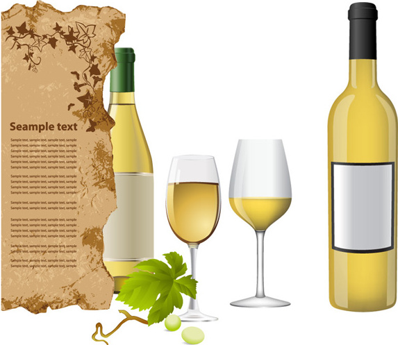 vektor botol anggur putih