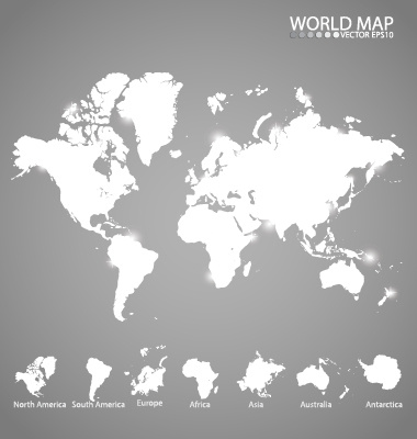 mappa del mondo creativo vettore bianco