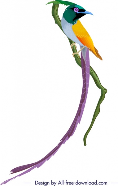selvaggio animale uccello icona colorata 3d progetto sfondo