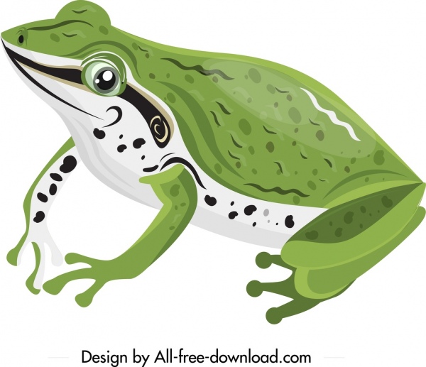 野生のカエルアイコン緑の3Dデザイン