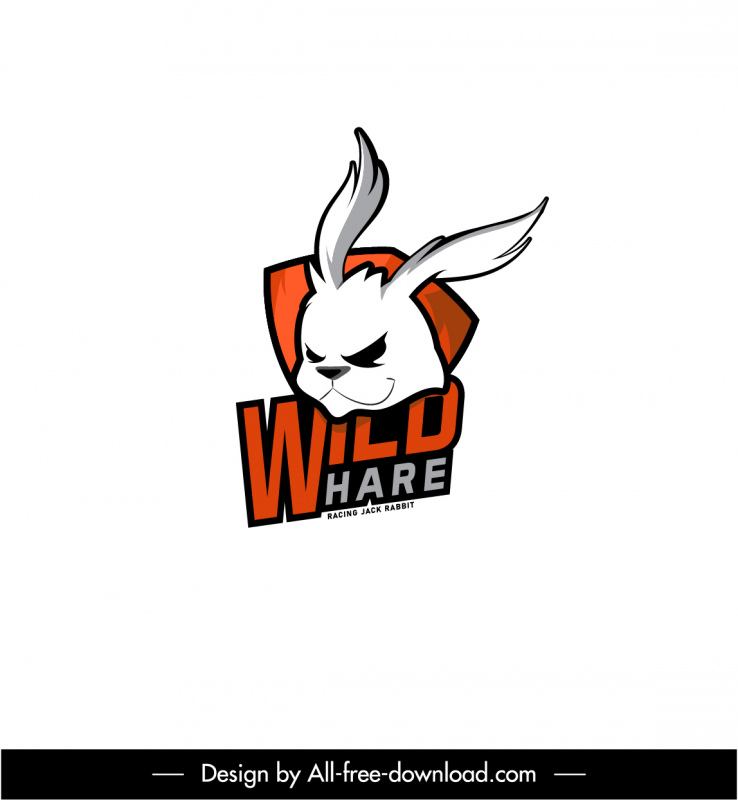 Logotipo de liebre salvaje conejo textos decoración