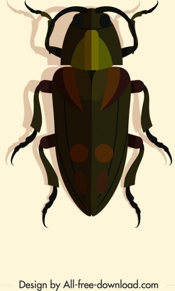 Wild inseto ícone escuro design 3D