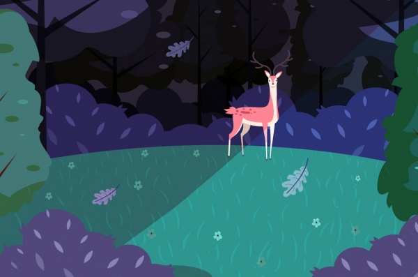 icono de renos dibujo vida silvestre color diseño de la historieta