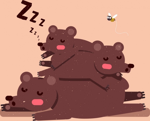野生自然圖畫可愛的睡眠熊圖示