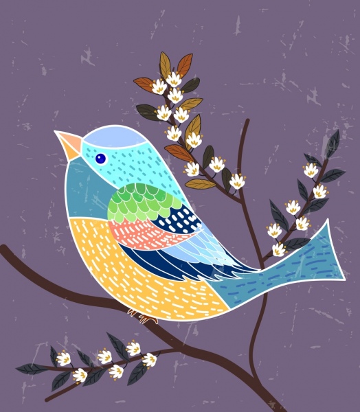الطبيعة البرية اللوحة الطيور الزهور ديكور الرموز الكلاسيكية