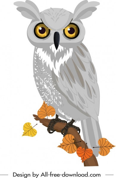 hoang dã Owl biểu tượng màu hanndrawn phim hoạt hình Sketch