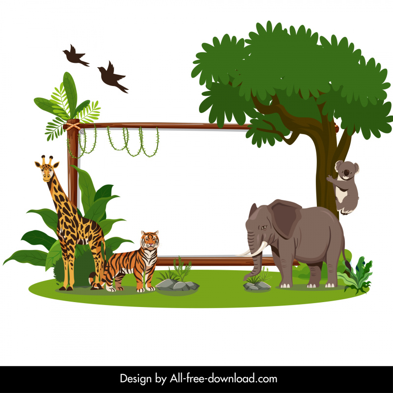 modelo de fronteira vida selvagem desenho animado esboço cena selvagem