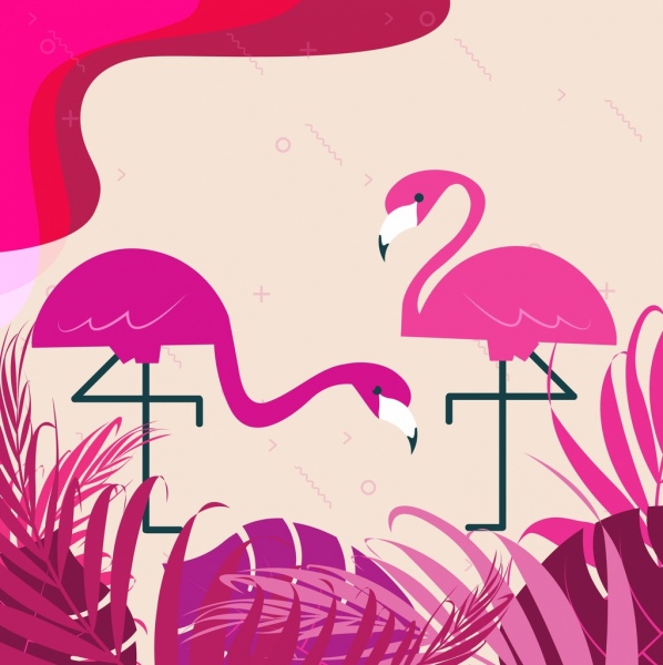 dzikość malarstwo flamingo ikona różowy wystrój