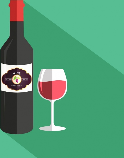 anúncio banner garrafa vidro decoração projeto colorido do vinho