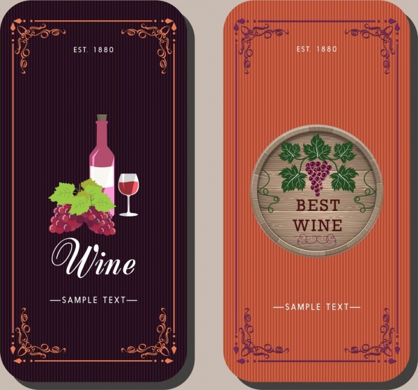 葡萄酒的背景设置古典的色彩设计