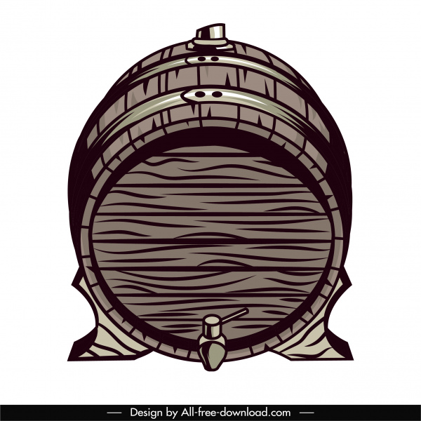 ícone barril de vinho esboço retro desenhado à mão