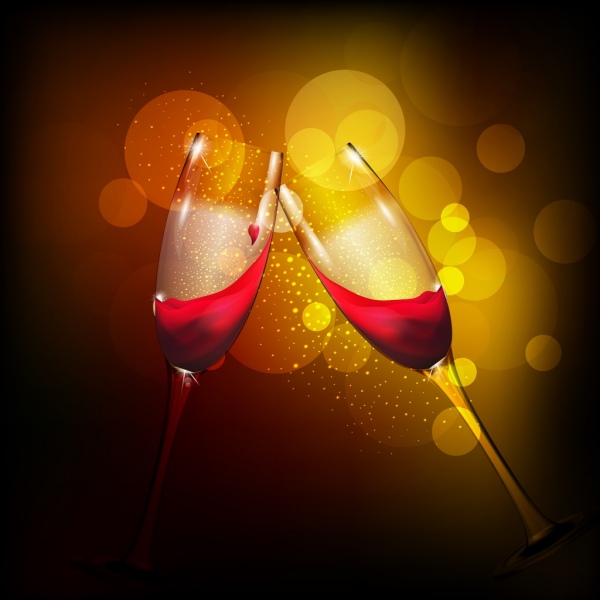 Wein jubelnden Hintergrund glitzernden Bokeh Hintergrund Lampions Gläser