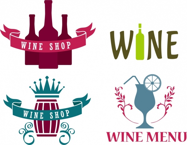les éléments de style vin logo décoration rétro.