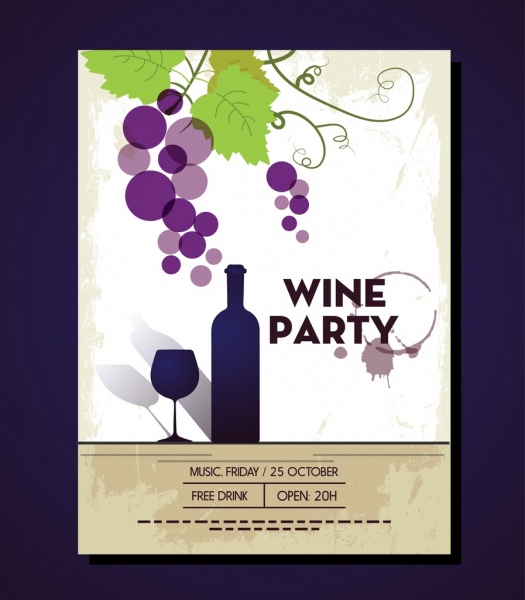 anggur Partai brosur warna-warni anggur botol kaca dekorasi
