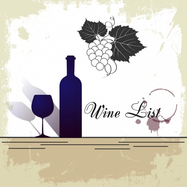 promozione del vino banner silhouette in stile grunge