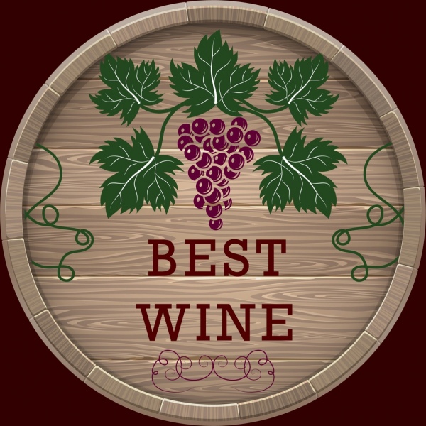 qualité du vin étiquette tonneau en bois classique raisin decoration