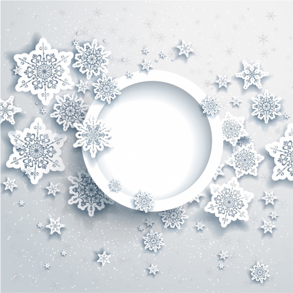 Diseño de fondo de invierno con copos de nieve