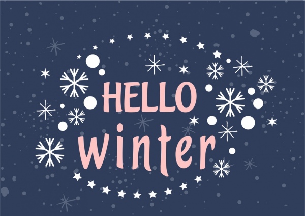 Winter Feier Hintergrund Schneeflocken Sterne Text ornament