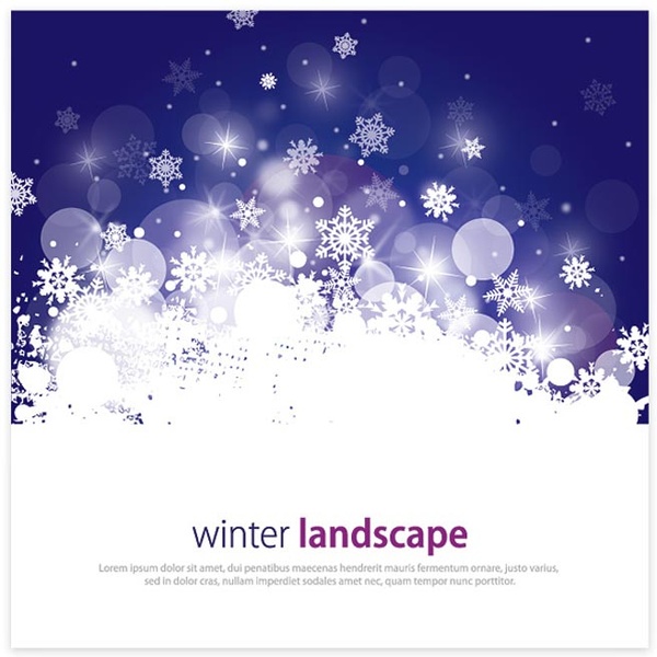 Winter Landscape Greeing Card Vector