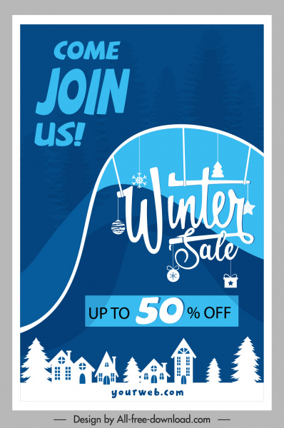Winter Sale Banner Weihnachtselemente Dekor 3D Skizze