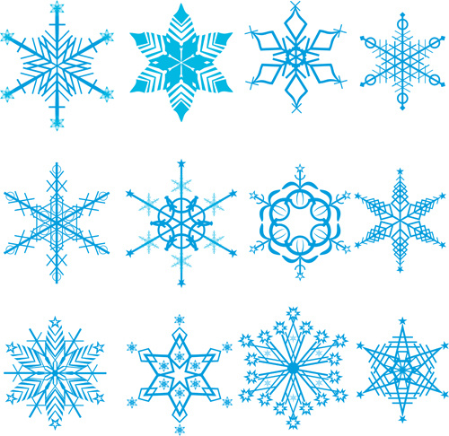 musim dingin kepingan salju pola desain vektor grafis