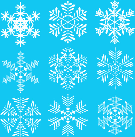 musim dingin kepingan salju pola desain vektor grafis
