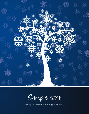 gráfico de vetor de cartão de árvore de inverno