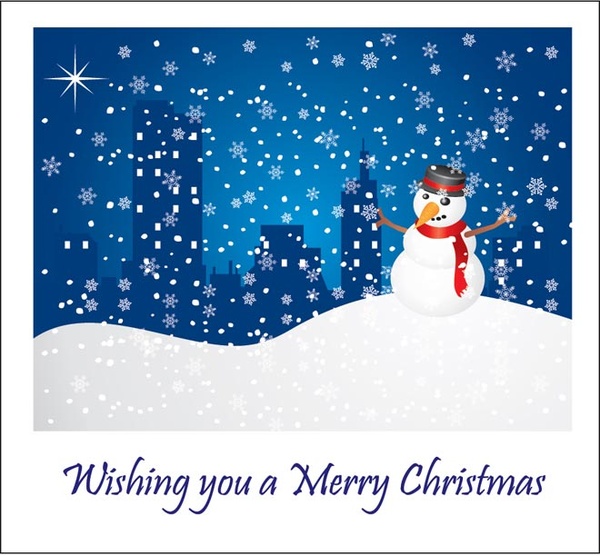 Wishing You A Merry Christmas Greeting Card Vector