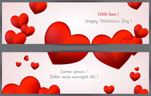 mit Liebe Valentinstag Tag banner