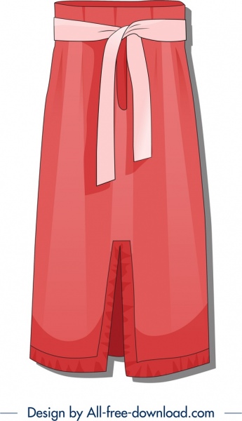 여자 옷 템플릿 빨간 치마 클래식 디자인