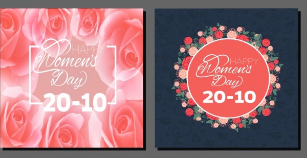 Дизайн-женщина день баннер красных роз украшение каллиграфии