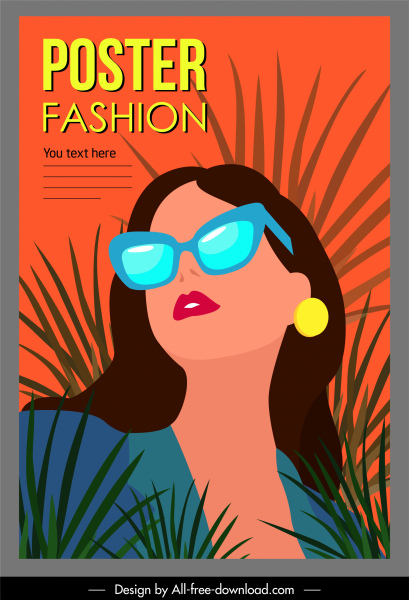 wanita fashion poster elegan wanita sketsa warna-warni klasik