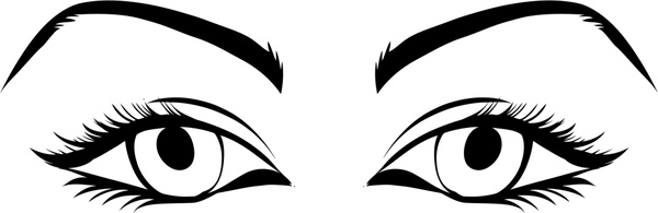 ojos de mujer vector ilustración con estilo blanco negro