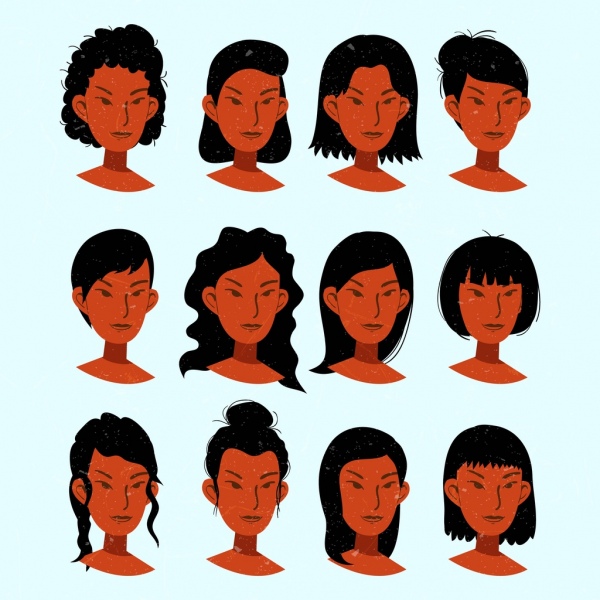 Colección Peinado Mujer Retrato Diseño Piel Oscura Colección Peinado Mujer Retrato Diseño Piel Oscura