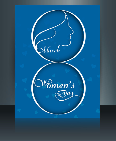 mujeres jornada tarjeta folleto plantilla reflexión diseño colorido vector