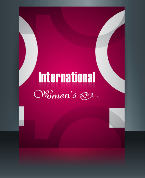Womens ngày thẻ mẫu brochure thiết kế phản ánh màu sắc véc tơ