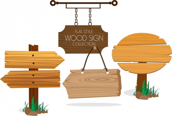 Wood Sign Collection Various Flat Shapes