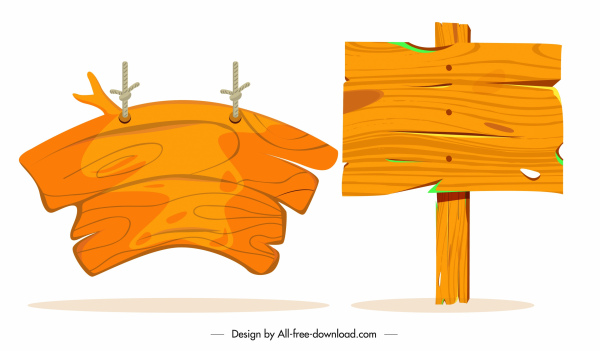 Holz-Schild-Vorlagen retro Planken Design