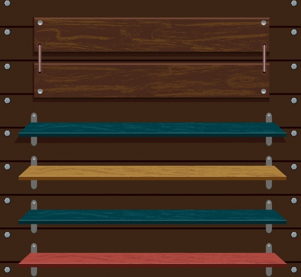 kayu papan template 3d warna-warni dekorasi