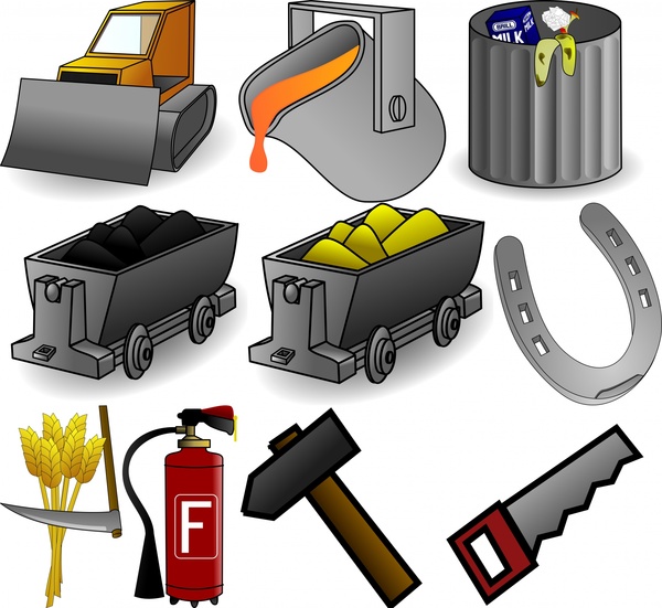 conjunto de ícones de ferramenta de trabalho