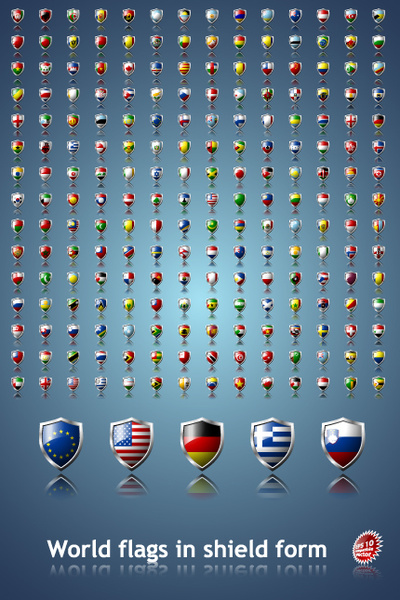 Welt-Flaggen-Symbole-Vektor-set