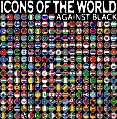 conjunto de vetor do mundo bandeiras ícones