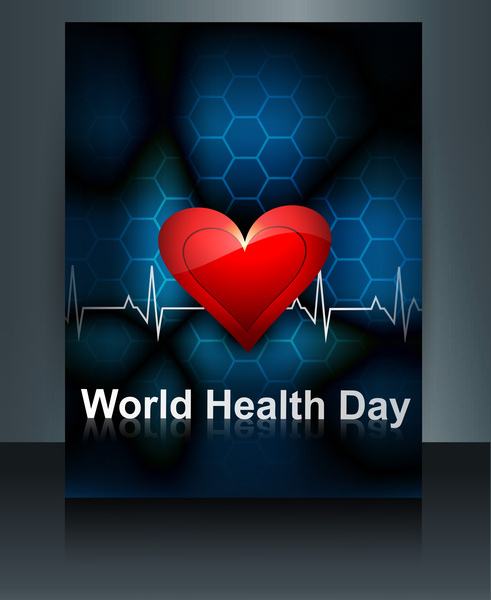 dunia kesehatan hari vektor konsep medis latar belakang brosur pada lambang kedokteran simbol desain template