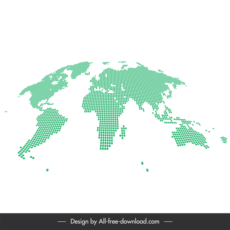 mapa do mundo sinal pontos verdes decoração