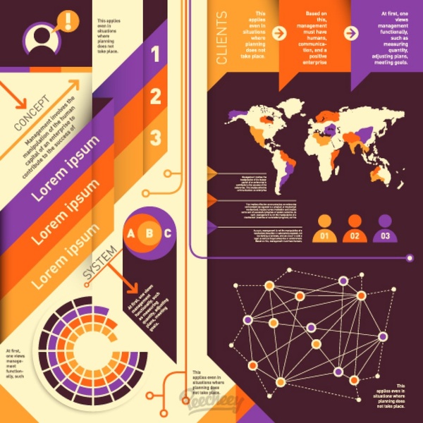 Welt große Infografik Retro-Stil