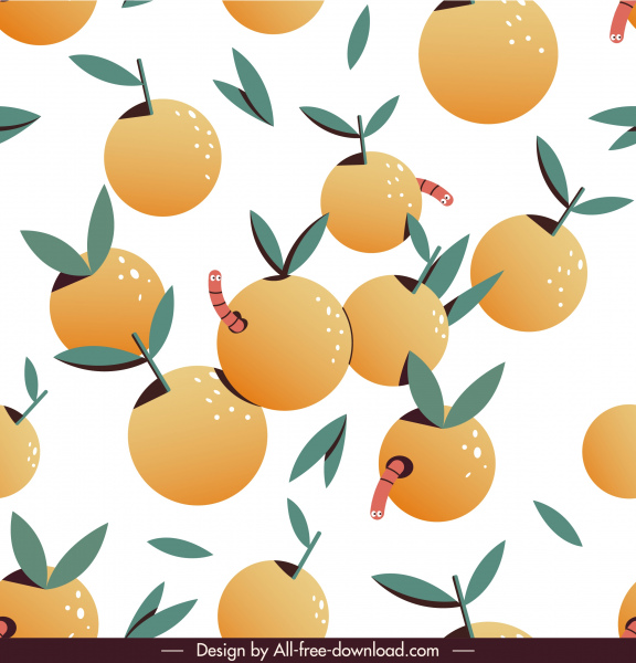 벌레 오렌지 패턴 다채로운 클래식 플랫 디자인