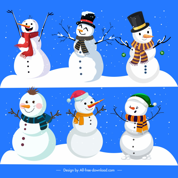 xmas latar belakang lucu bergaya snowman charactersdecor