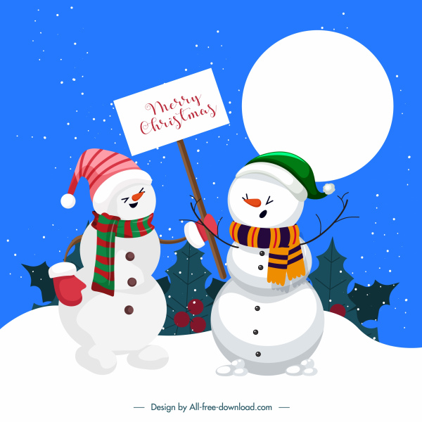Xmas открытка фон милый стилизованный снеговик эскиз